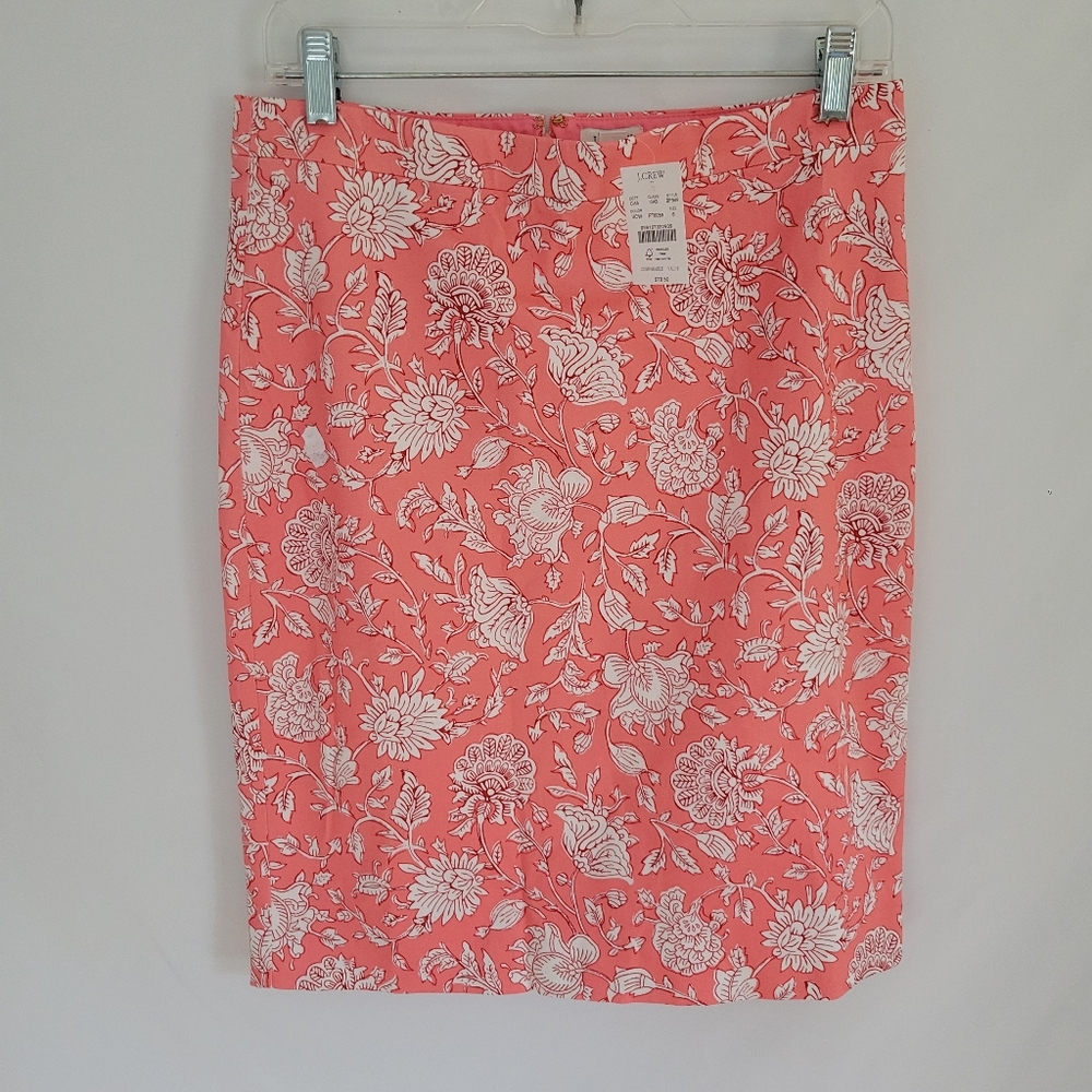 J.Crew Womens Size 6 Pink, White Print  Stretch Lined NWT